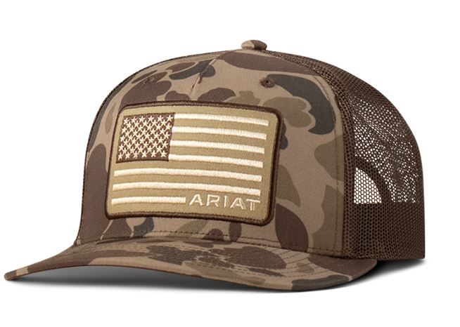 Ariat Brown Camp Flag Ballcap A300089802