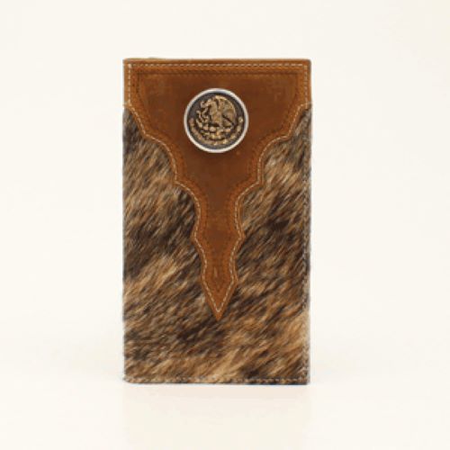 Ariat Brown Rodeo Calf Hair Men's Mexican Eagle Concho Rodeo Wallet A3548802