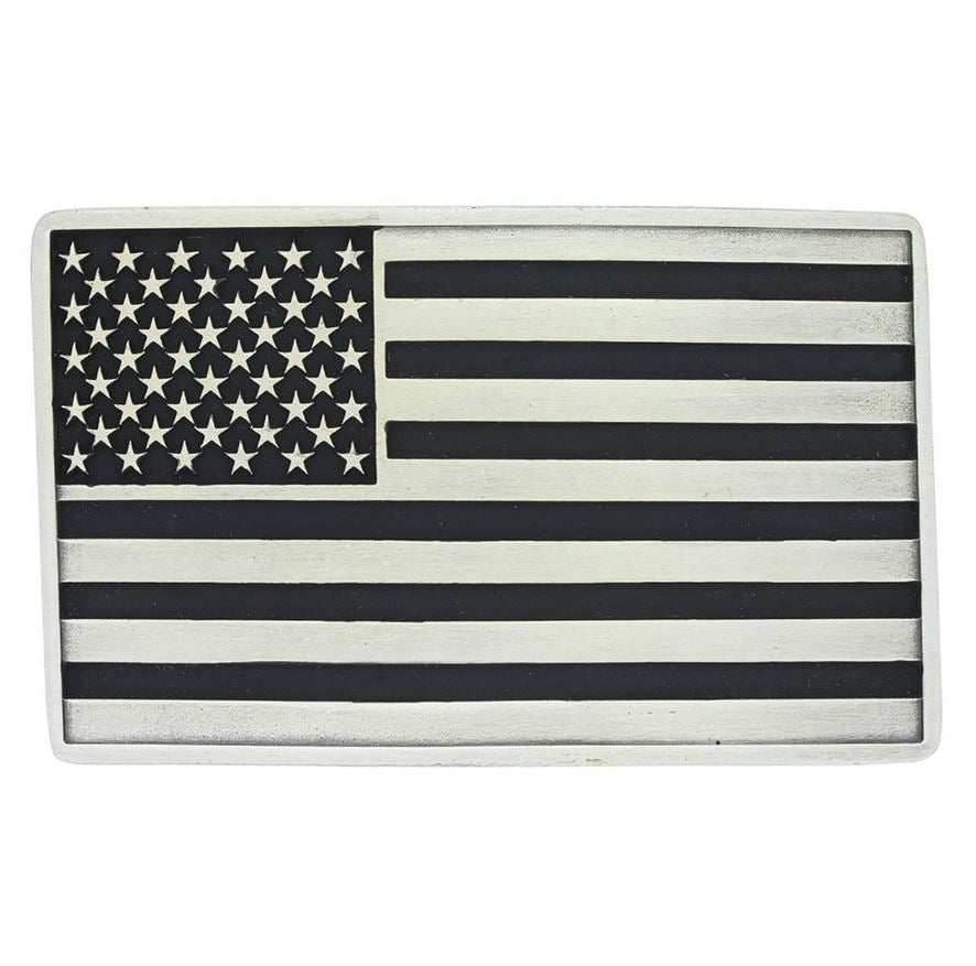 Montana Silversmiths Antiqued American Flag Attitude Buckle A644
