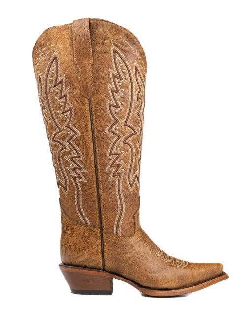 Rock'em Brown Alexa Midi Wide Calf Snip Toe Women's Western Boots