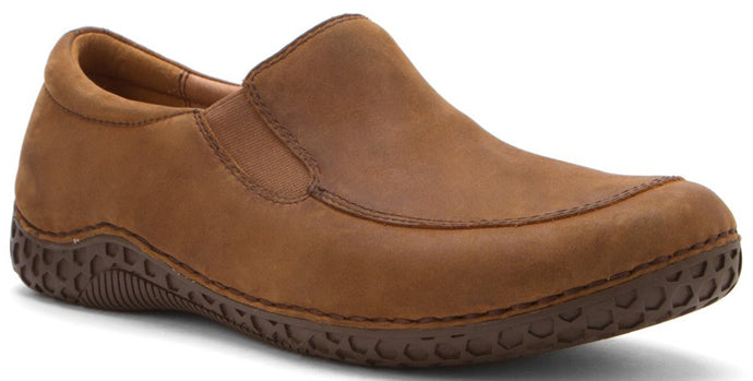 Alegria  Foxe Chocolate Brown Tumbled Leather Slip-On Mens Shoes