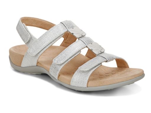 Vionic Silver Amber Adjustable Womens Comfort Sandals