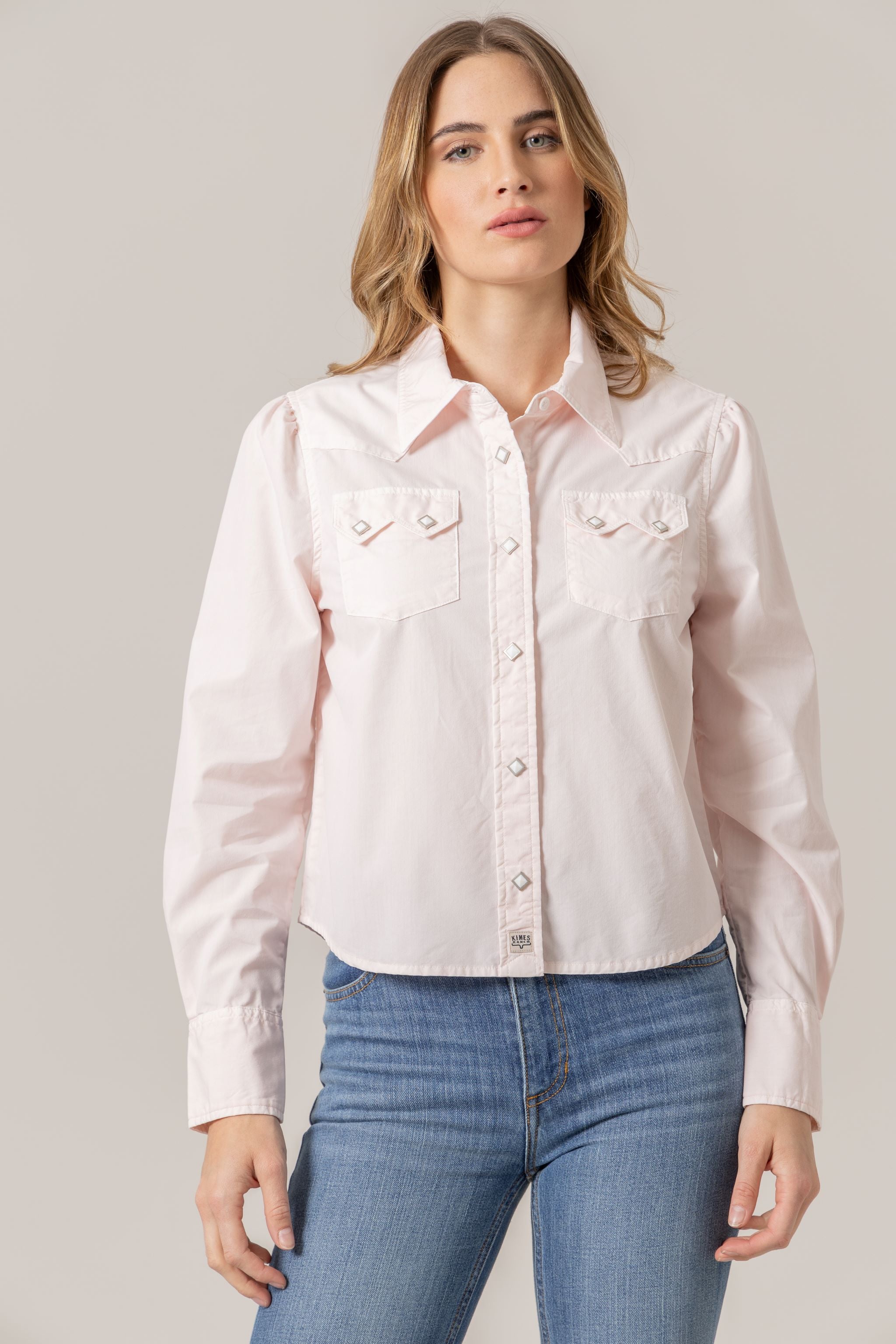 Kimes Ranch Pink Annie Cropped Long Sleeve Snap Western Shirt WTO0000035PK001