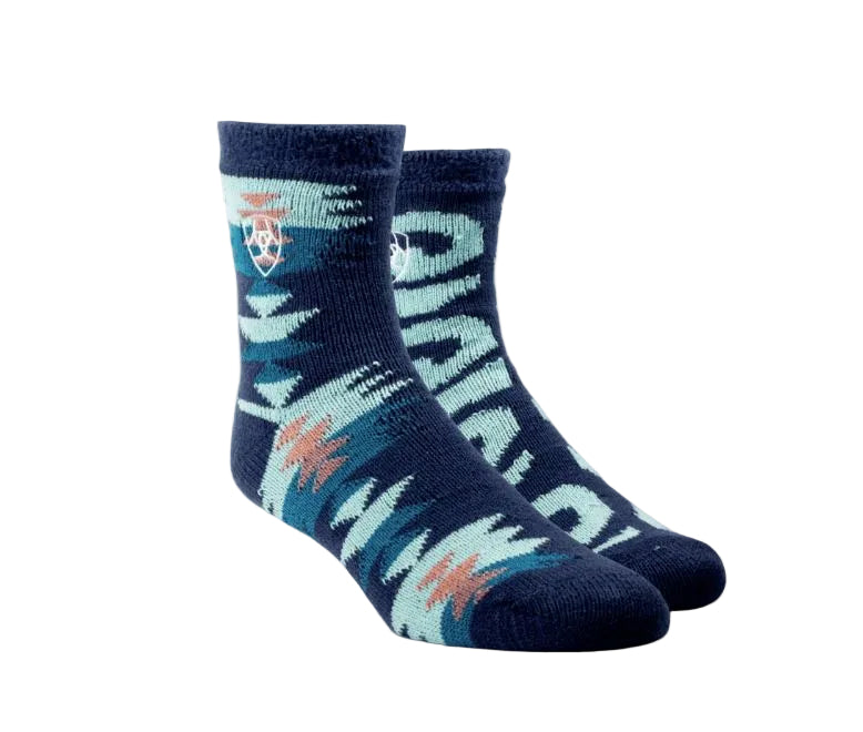 Ariat Celestial Blue Cozy Aloe House Socks (2 pair) AR3104