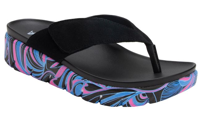 Alegria Black Astara I Got You Babe Adjustable Strap Womens Thong Sandals AST-170