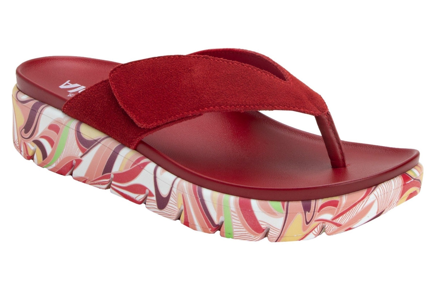 Alegria Red Astara I Got You Babe Womens Adjustable Strap Thong Sandals AST-172