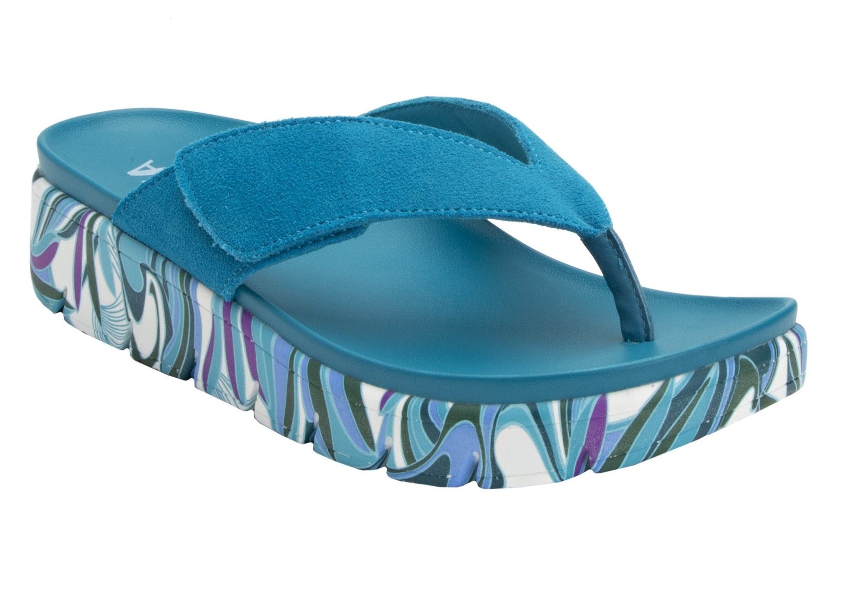 Alegria Teal Astara I Got You Babe Womens Adjustable Strap Thong Sandals AST-173
