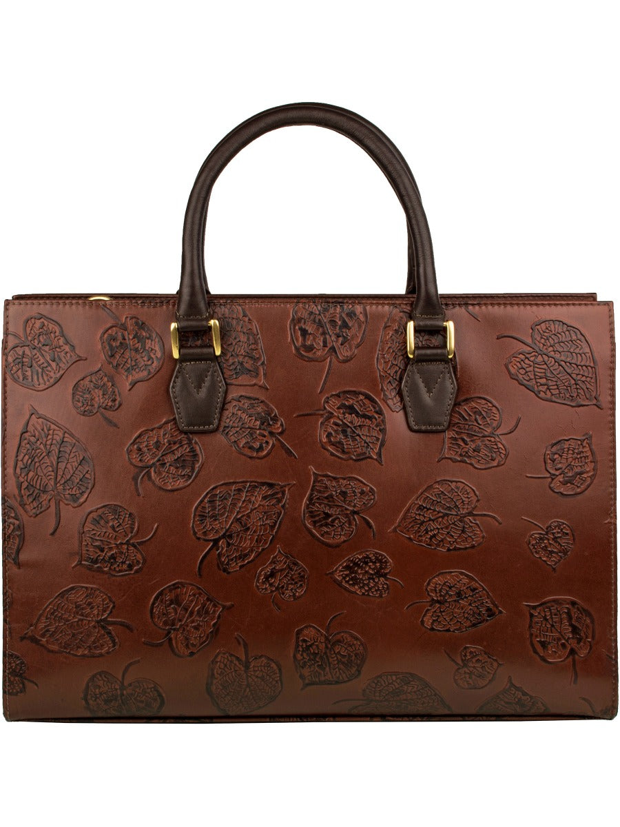 Scull Brown Embossed Leather Bag  B169   ****Online Only