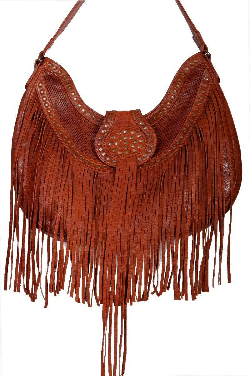 Scully Leather Fringe and Studded Handbag  B177 ***Online Only