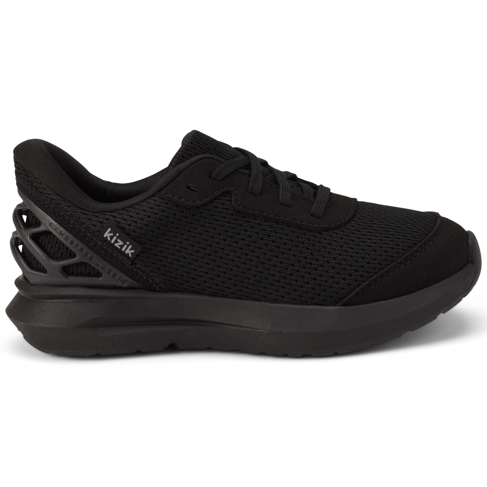 Kizik All Black Athens 2 Big Kids Hands Free Step In Sneakers BATH2502