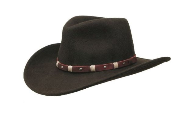 Black Creek Cordova Brown Pinch Front Crushable Wool Mens Hat BC2001