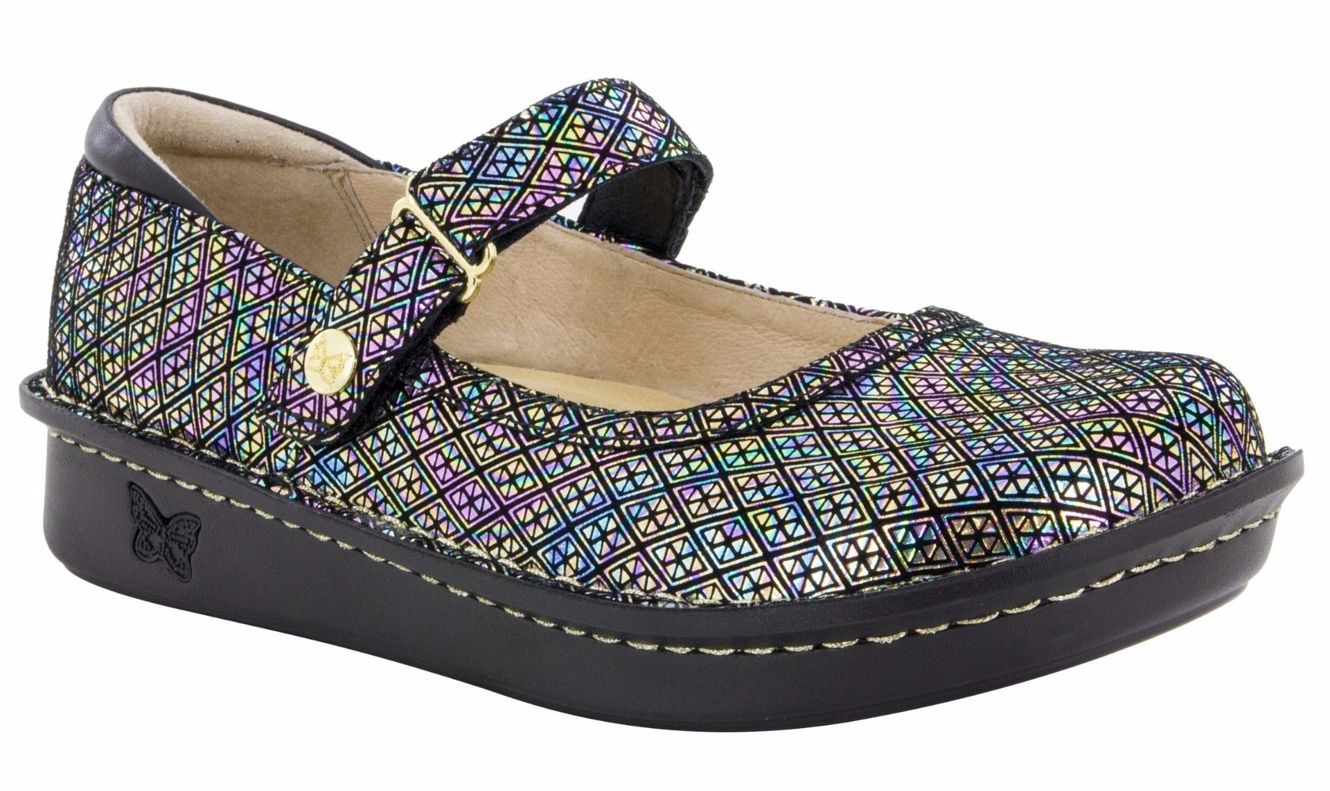 Alegria Metallic Belle Diamonds Forever Womens Adjustable Strap Shoes BEL-283