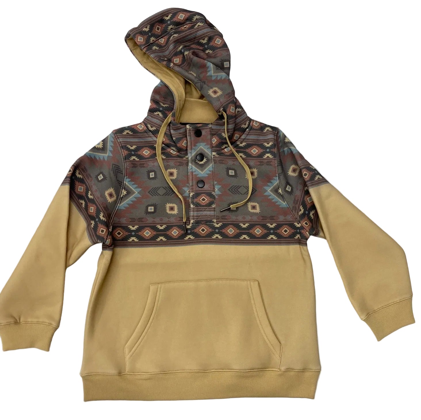 MontanaCo Gold with Grey/Multi Color Aztec Pattern Boys' Hoodie BH261303