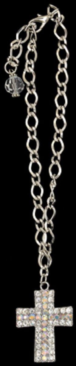 BJ104412 Clear Crystal  Strike Cross Boot Bracelet Jewelry