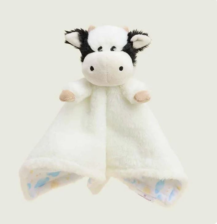 Warmies Black and White Cow Lovey Blanket BLO-COW-3