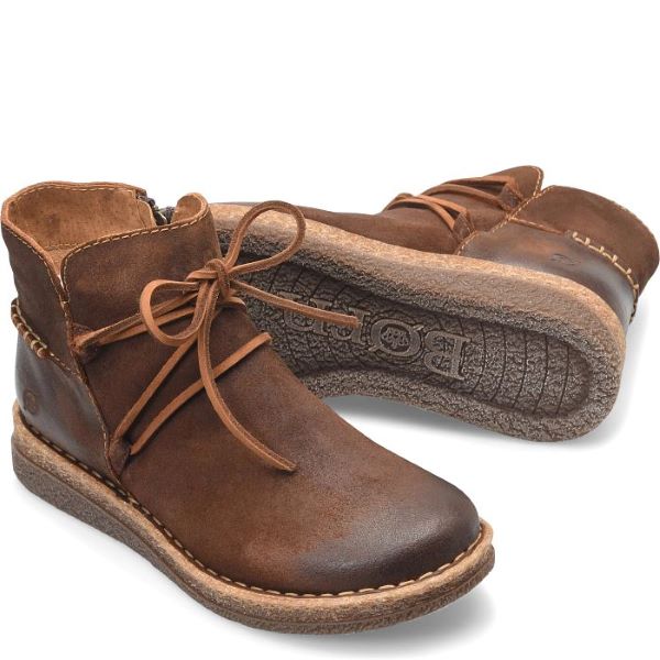 Born Glazed Ginger Distressed Brown Womens Calyn Booties BR0027606