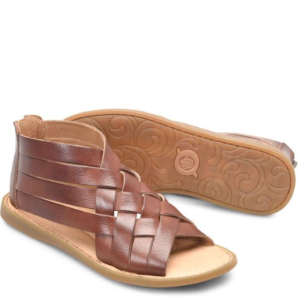 Born Dark Tan Bourbon Iwa Woven Womens Sandals BR0032992 display picture 2