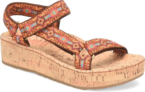 Born Orange Sirena Women's Cork Wrapped Wedge Platfrom Sandals BR003565