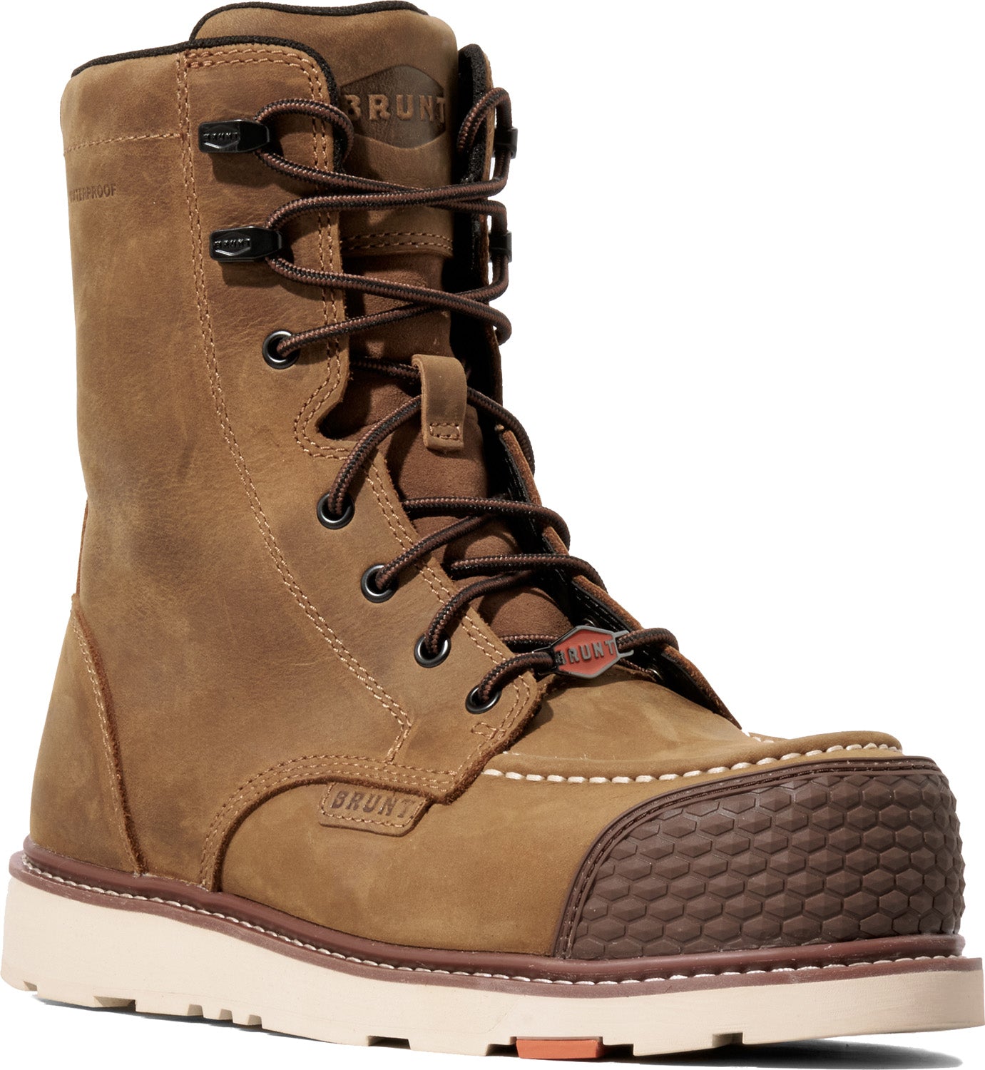 Brunt Brown Marion 8 Inch Composite Toe Waterproof SRO Wedge Men's Work Boots BRF10007-001