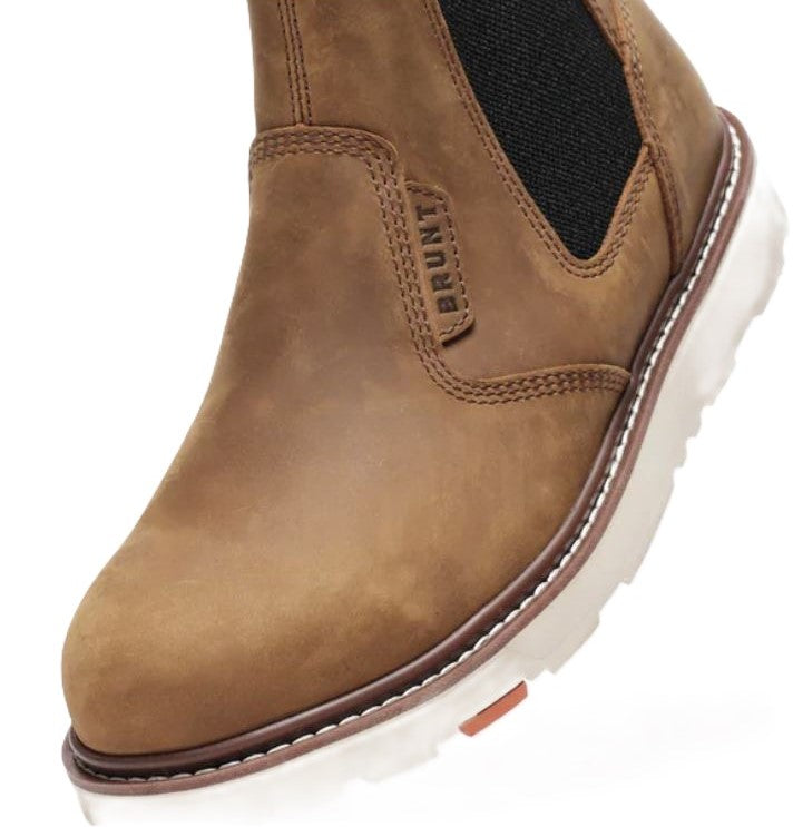 Brunt Brown The Ohman (Soft Toe) Men's 6 Inch Slip On Chelsea Work Boo