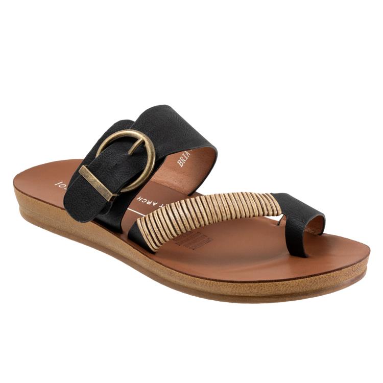 Los Cabos Black Bria Women's Sandals with Bamboo Strap L2305-001