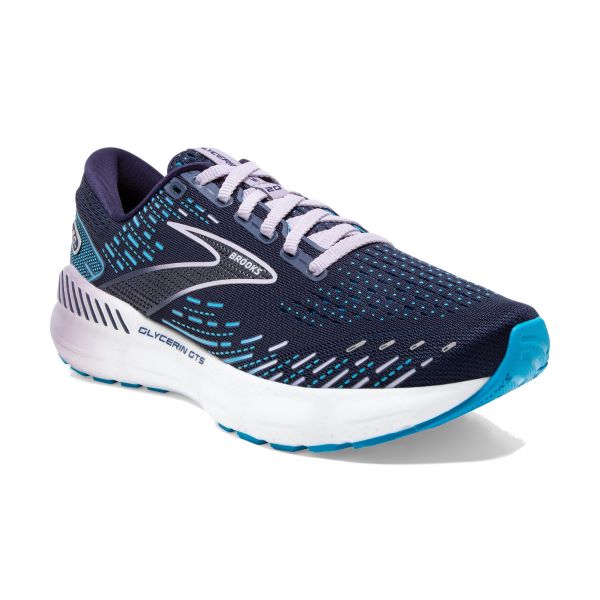 Brooks Peacoat/Ocean/Pastel Lilac Glycerin GTS 20 Womens Running Shoes 120370-499