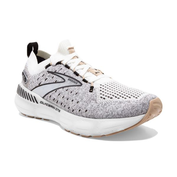 Brooks White/Black/Cream Glycerin StealthFit GTS20 Womens Running Shoes 120371-163