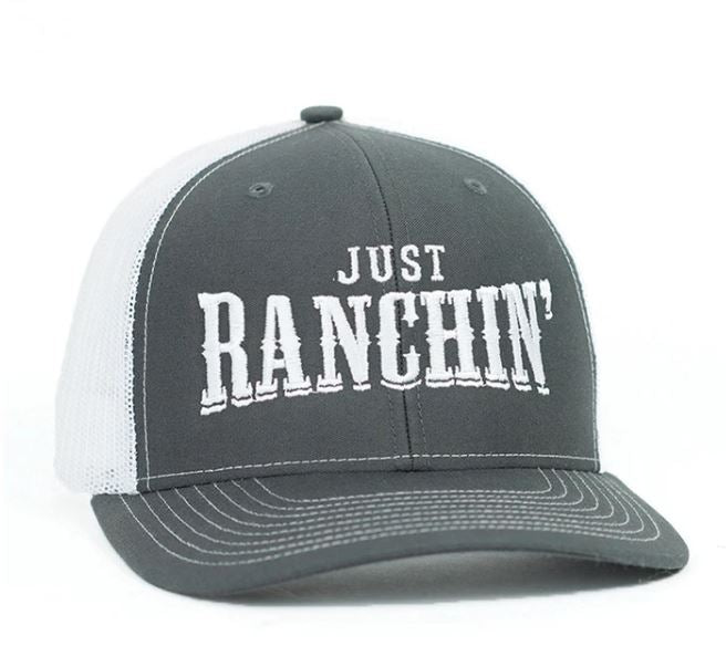 DALE BRISBY JUST RANCHIN' GREY AND WHITE CAP C - 42