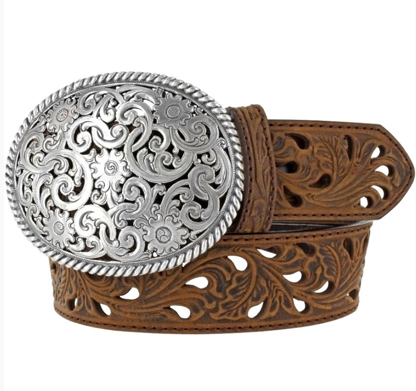 Tony Lama  Bark Pierced Filigree Trophy Women's Belt C50029