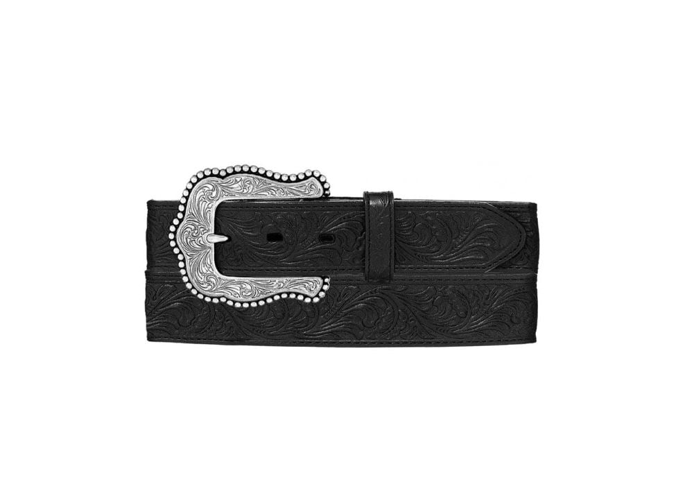 Tony Lama Black Layla Floral Tooled Womens Belt by Leegin C50733