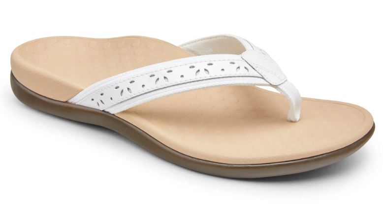Vionic White Casandra Womens Toe Post Sandals