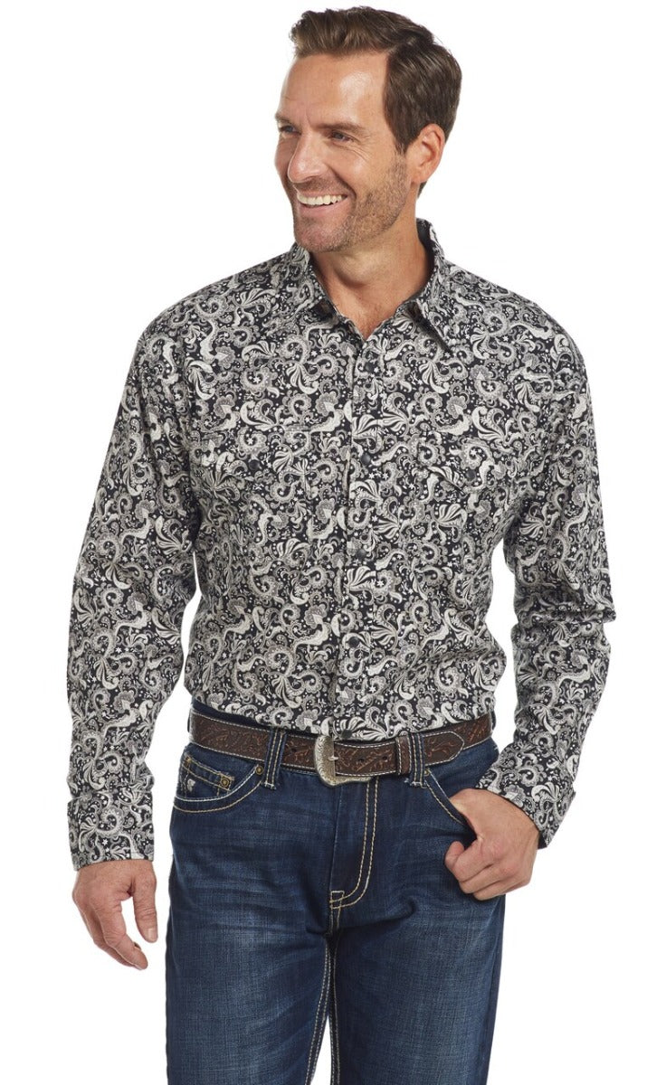 Cripple Creek Cowboy Up  Long Sleeve  Woven Shirt With Starch Finish CB00316