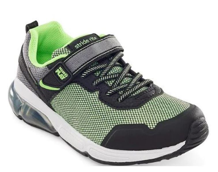 Stride Rite Lime, Black and Gray Made to Play Radiant Bounce Big Kids Light Up Sneakers CB005110