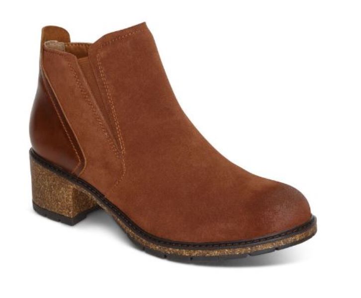 Aetrex Caramel Cafe Frankie Womens Ankle Boots CB152