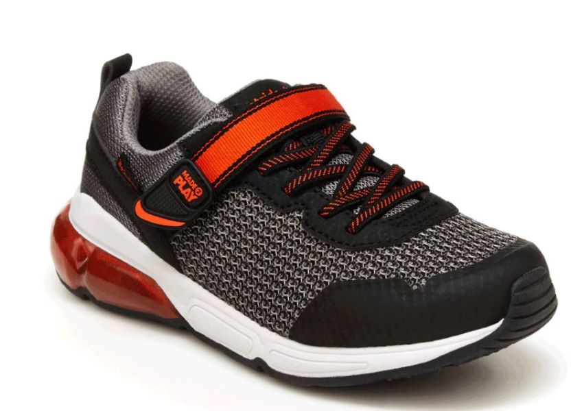 Stride Rite Grey and Black Made 2 Play Radiant Bounce Big Kids Light Up Sneakers CB5108