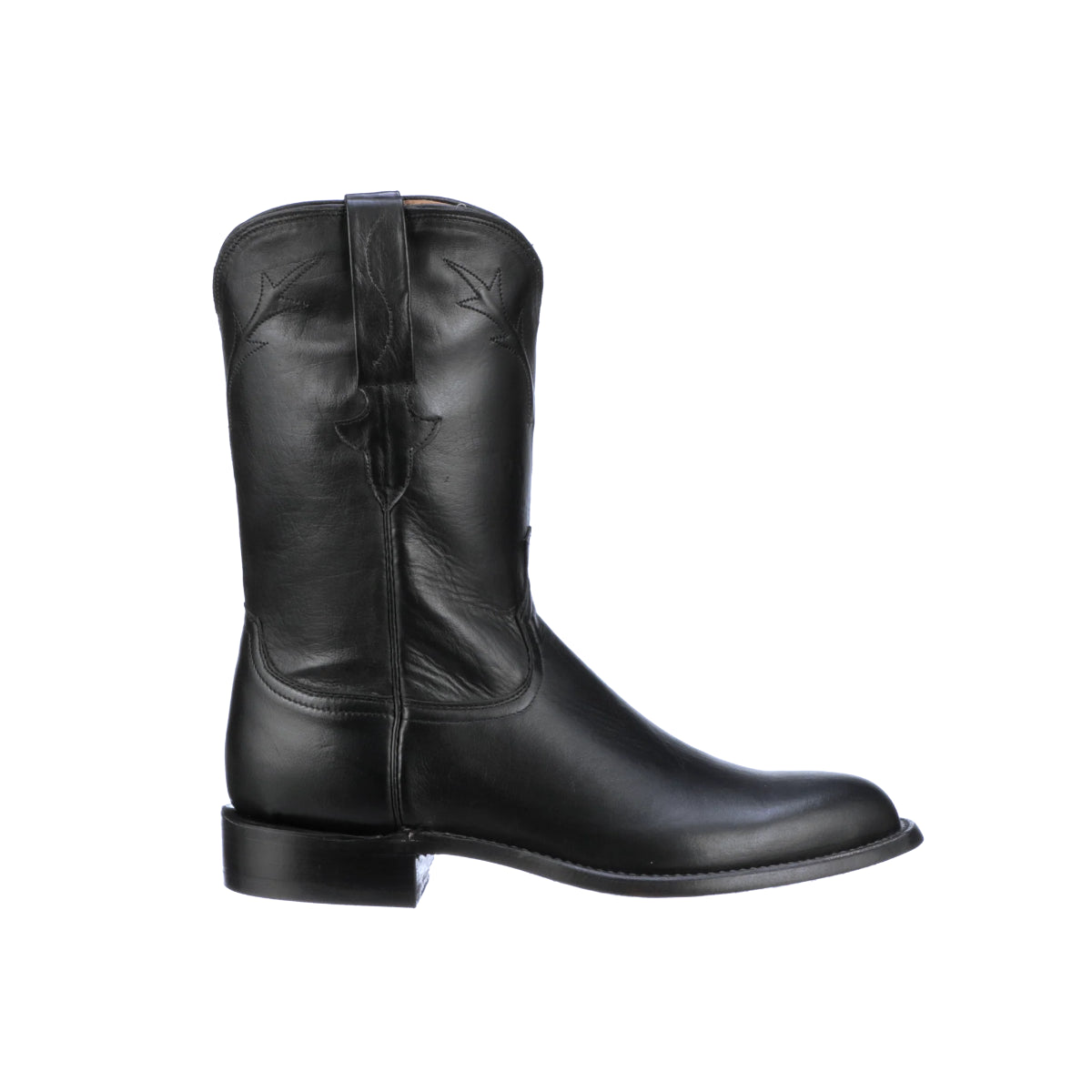 Lucchese Black Kennedy Roper Men's Buffalo Leather Western Boots CL6507.C2-1001