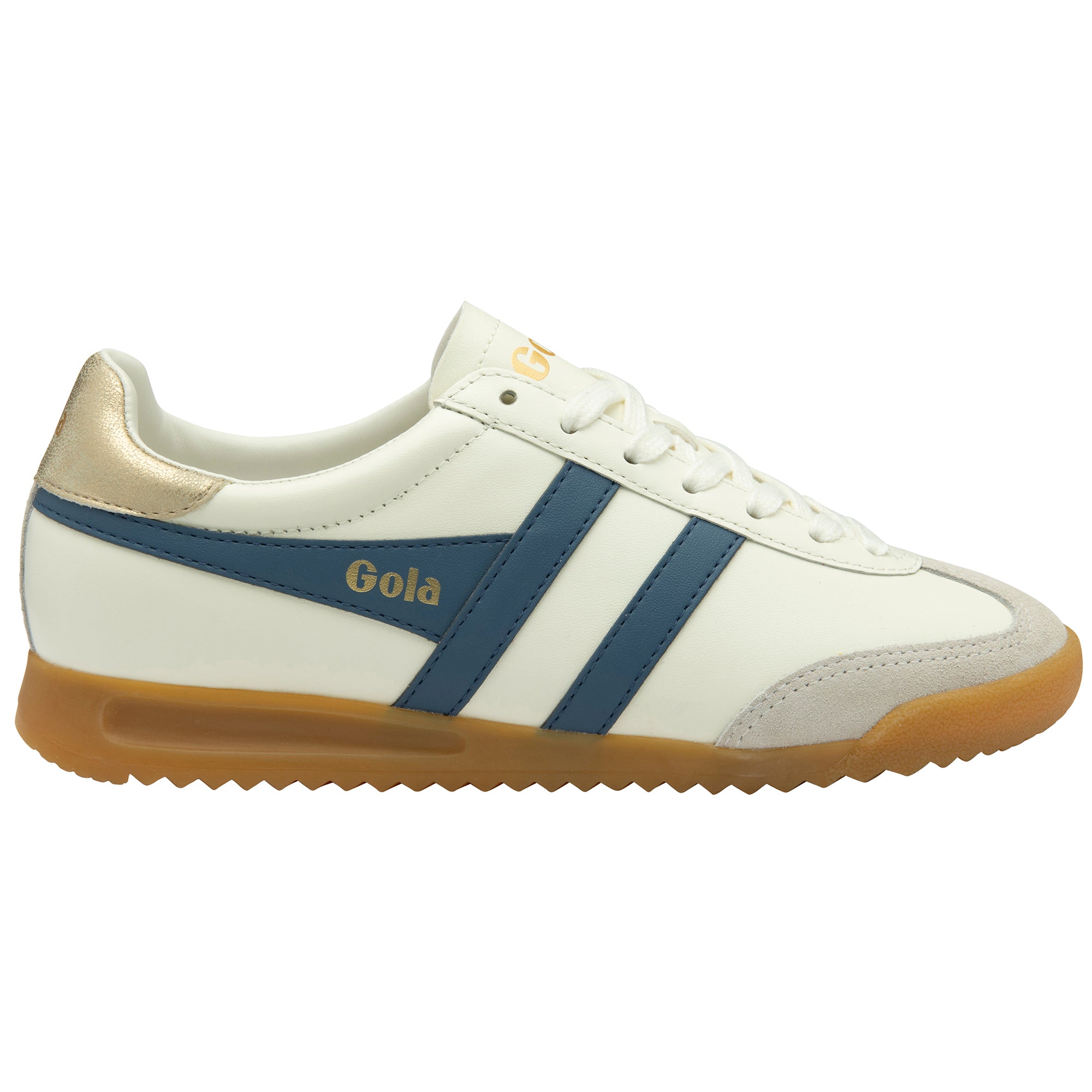 Gola Off White/Moonlight/Gold Women's Torpedo Leather Sneakers CLB622-IE