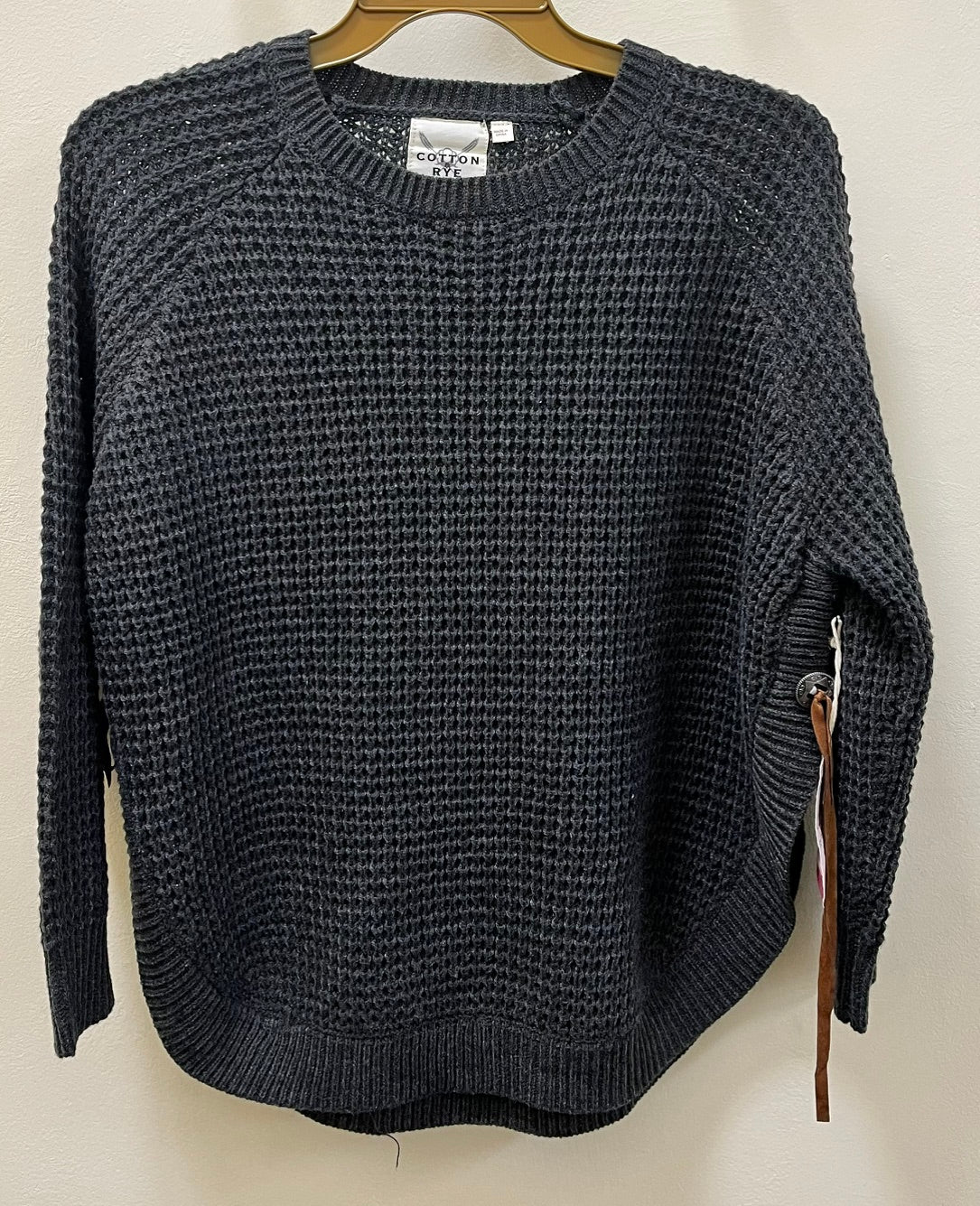 Cotton & Rye Charcoal Grey Round Bottom Sweater CRK202GY