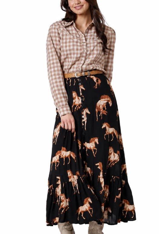 Cotton & Rye Black 'The Running Wild' Women's Skirt CRWS100X