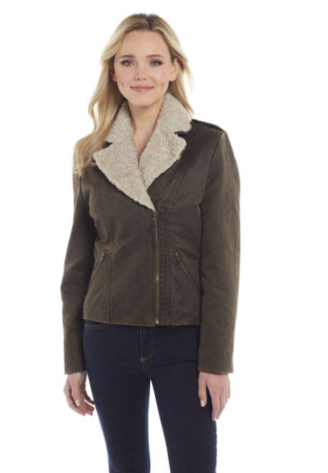Cripple Creek Antique Chocolate Women's Concealed Carry Jacket with Removable Sherpa Collar CW9707-90