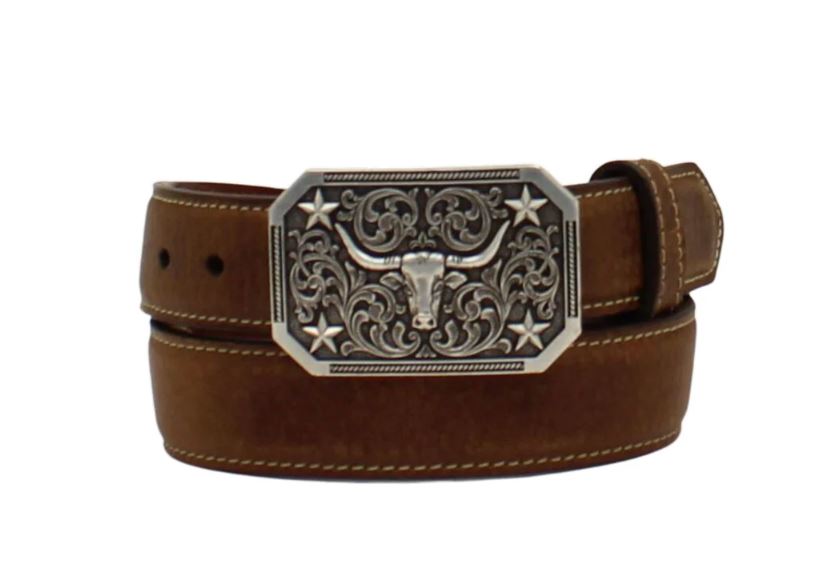Ariat Brown Youth Longhorn Buckle Belt D120001202