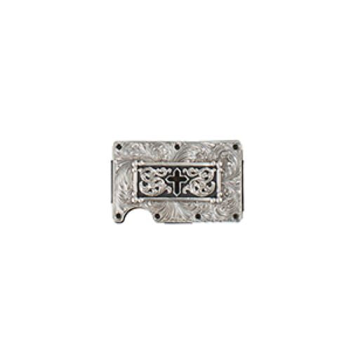 3D Stainless Steel Men's Utility Wallet with Cross Motif Design D250008965
