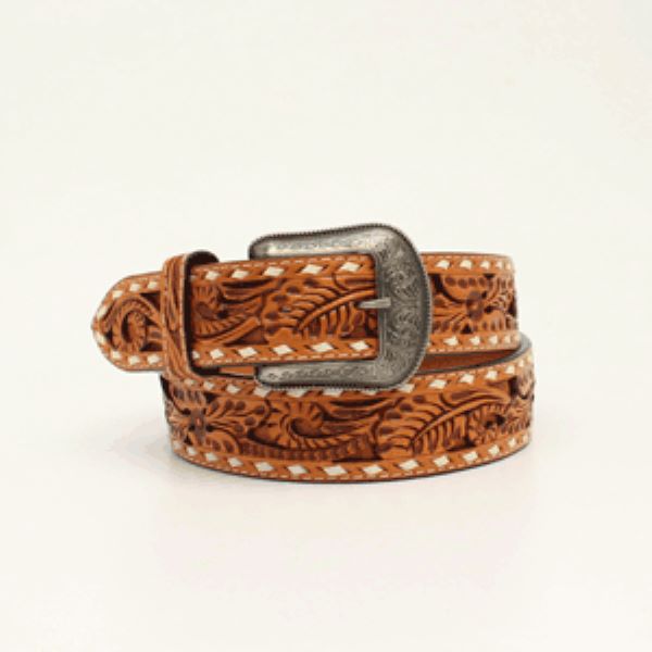3D Belt Co. 1.5 Light Oil Mens Filigree Floral Belt D7348