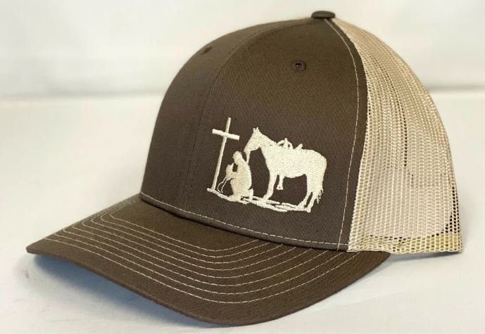 Dally Up Praying Cowboy Brown & Tan Snapback Cap DALLY165