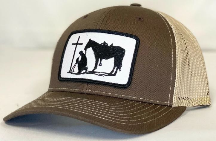 Dally Up Praying Cowboy Brown and Tan Snapback Cap DALLY174