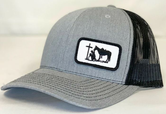 Dally Up Praying Cowboy Heather Grey and Black Snapback Cap DALLY180