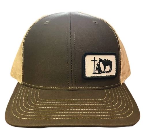 Dally Up Brown and Tan Praying Cowboy Snapback Cap DALLY184