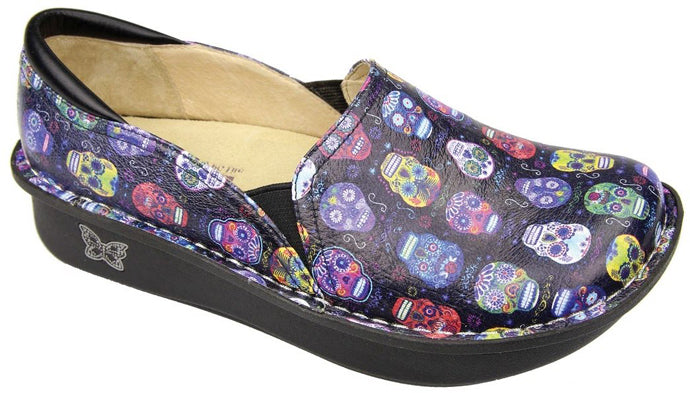 DEB-484 DEBRA Sugar Skulls Professional Nursing Clog Ladies Shoes