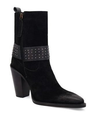 Dingo Black Suede Songbird Harness Women's Fashion Boots DI2189