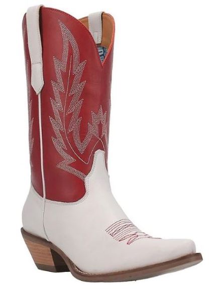 Dingo Red and White Hold Yer Horses Womens Western Boots DI912-RED